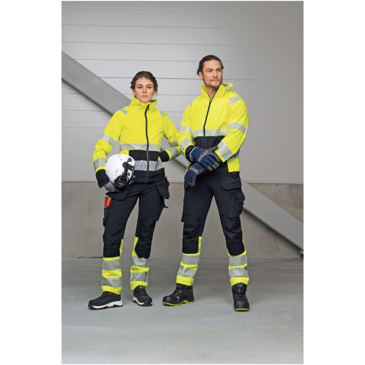Hantverksbyxa 2392 Stretch Varsel Svart gul Jobman – billede 7