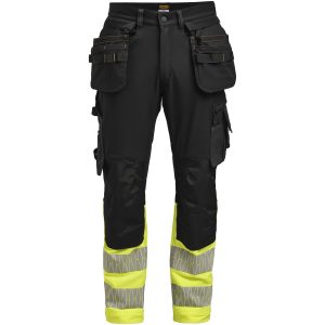 Hantverksbyxa 2392 Stretch Varsel Svart gul Jobman