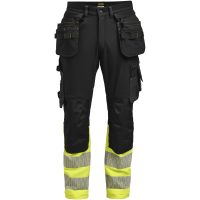 Hantverksbyxa 2392 Stretch Varsel Svart gul Jobman