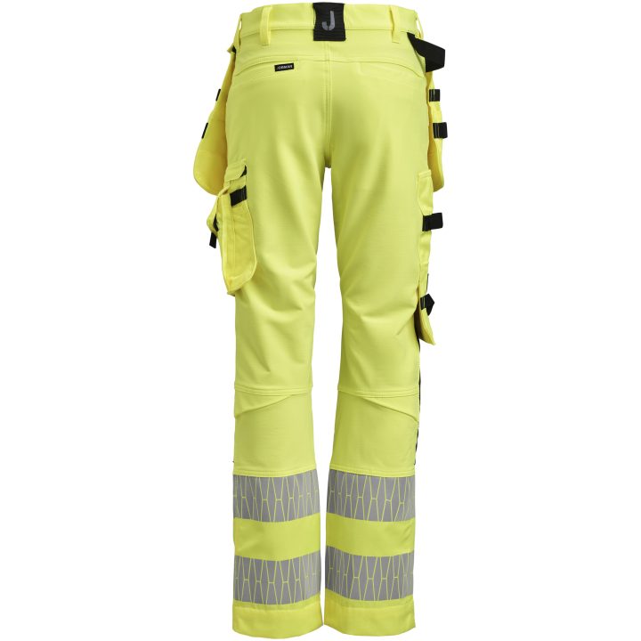 Hantverksbyxa Dam 2271 Stretch Varsel Gul Svart Jobman – billede 3