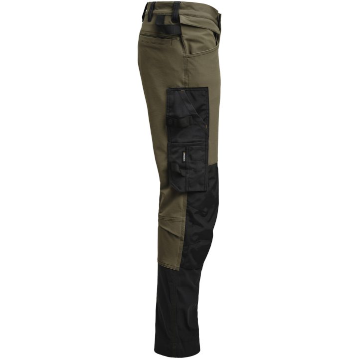 Hantverksbyxa Dam 2371 Stretch Oliv/svart Jobman – billede 3