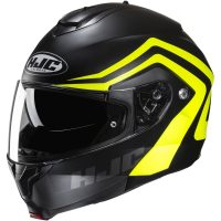Hjälm C91N Nepos MC3HSF Svart/Fluo Gul, M HJC
