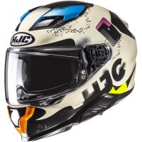 Hjälm F71 Faco Vit/Svart/Multi MC28, M HJC