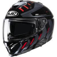 HJC Hjälm i71 Simo Svart/Grå/Röd MC1, S 55-56cm