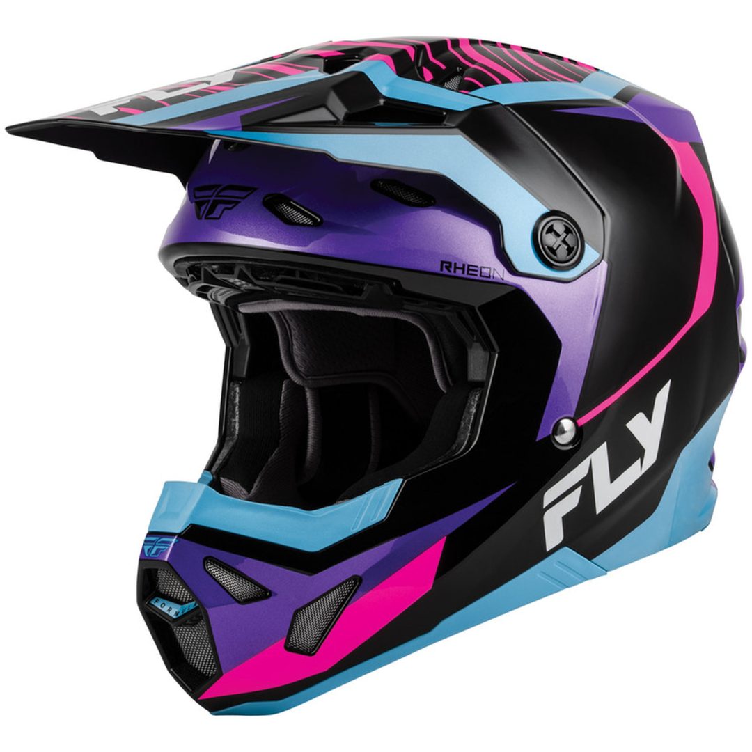Hjelm Børn Formula CP Charge Sort Pink Lilla FLY RACING yl