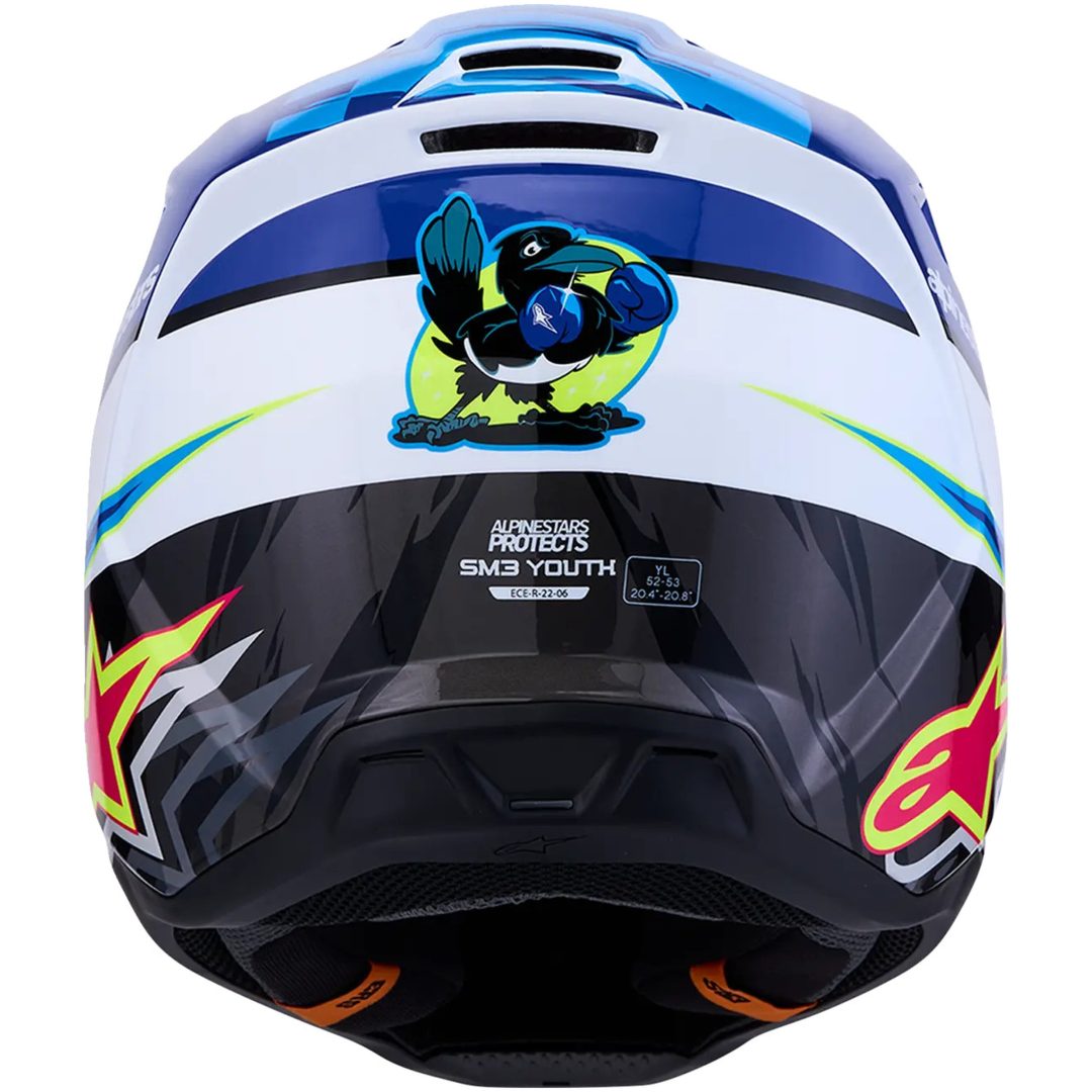 Hjelm Børn SM3 Falcon Blå Sort Hvid ALPINESTARS s – billede 2