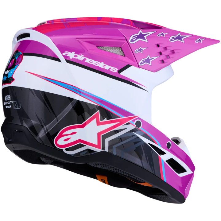 Hjelm Børn SM3 Falcon Sort Pink Lilla Hvid ALPINESTARS s – billede 2