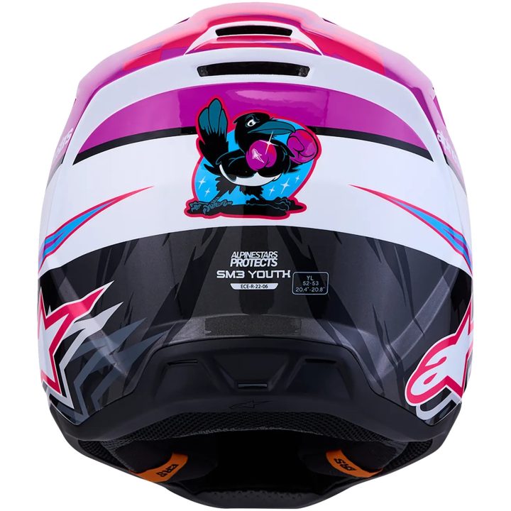 Hjelm Børn SM3 Falcon Sort Pink Lilla Hvid ALPINESTARS s – billede 4