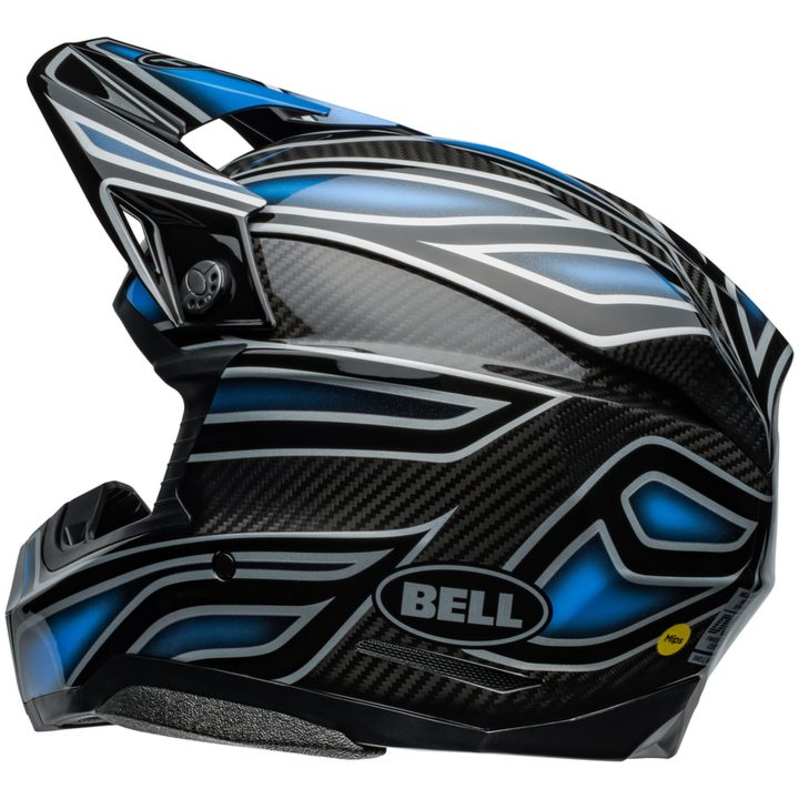 Hjelm Moto-10 Spherical Webb Marmont Sort Blå BELL XL – billede 6