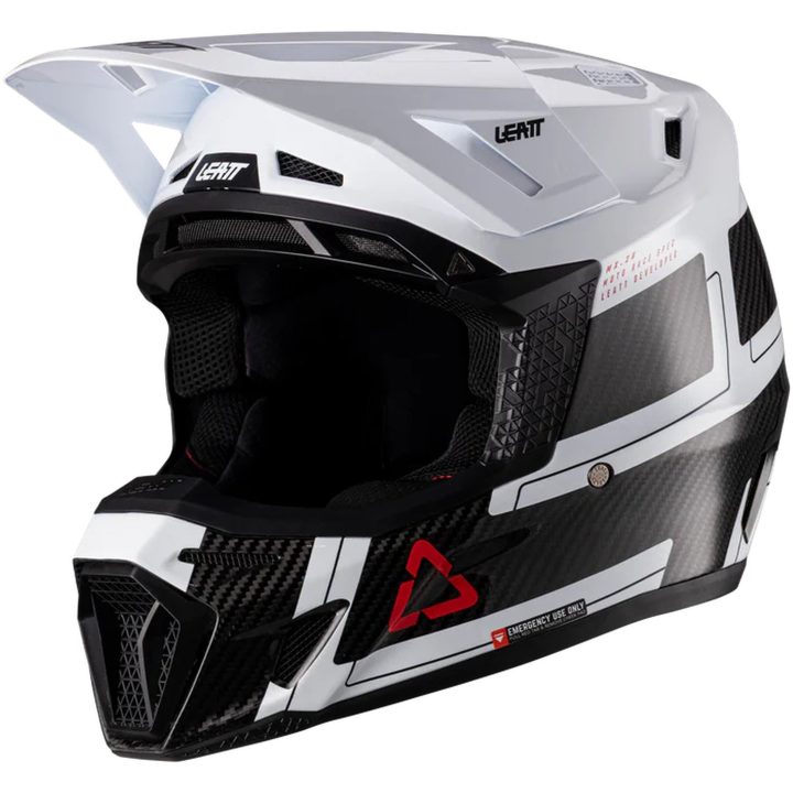 Hjelm Moto 9.5 Carbon/Hvid Leatt S (55-56 cm) – billede 5