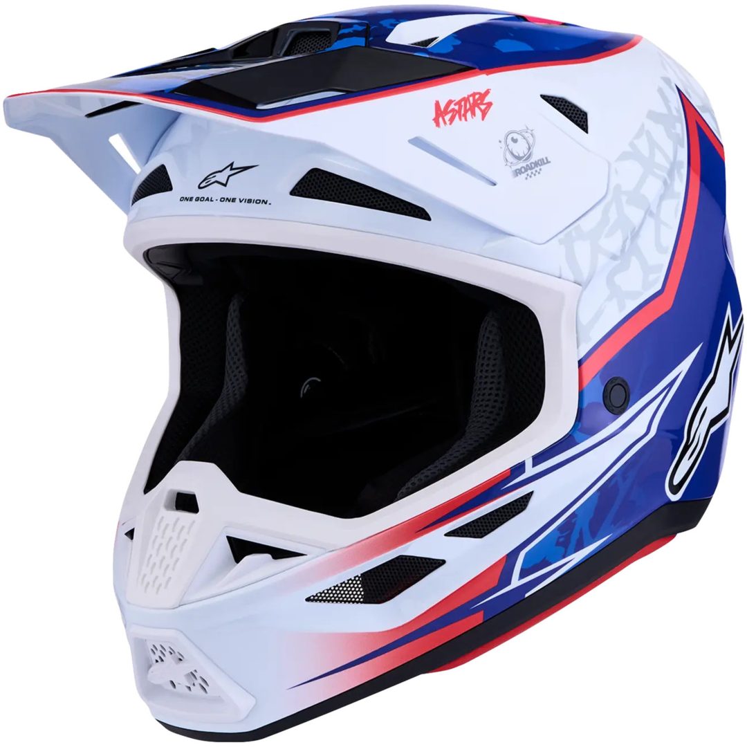 Hjelm S-M7 Blaster Blå Rød Hvid ALPINESTARS XS