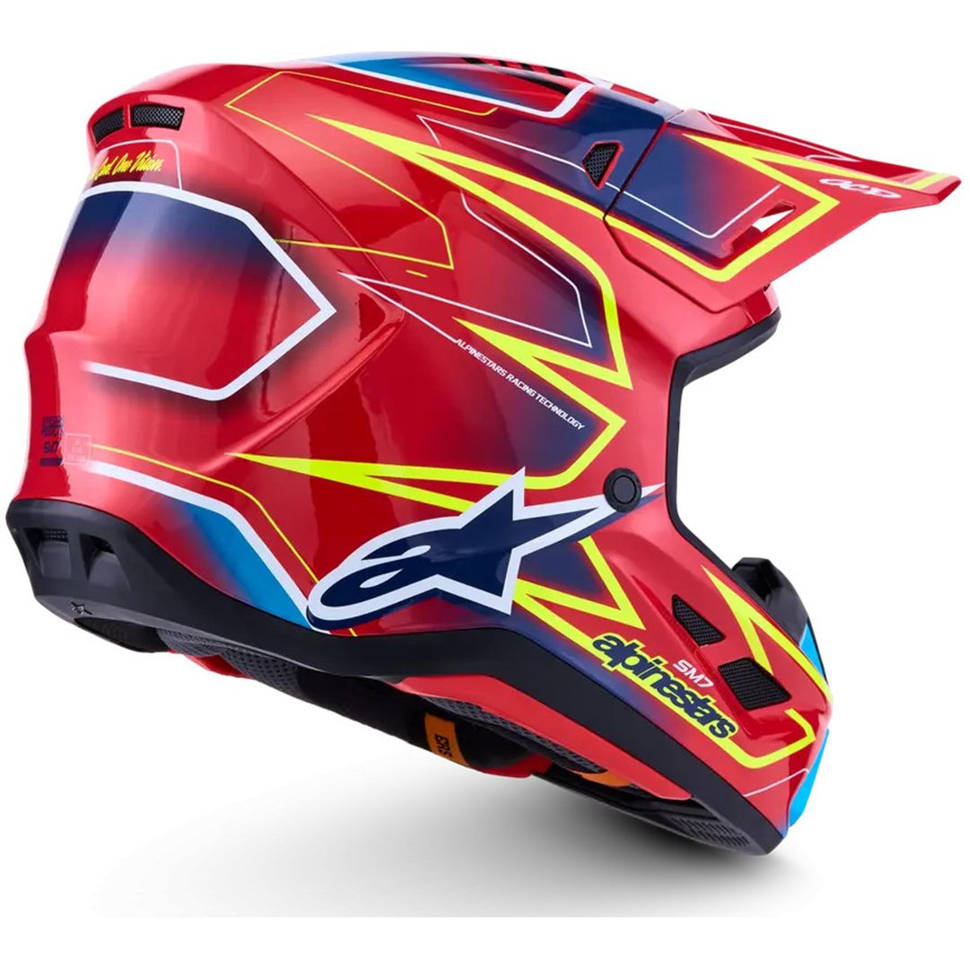 Hjelm S-M7 Cast Rød Blå Gul ALPINESTARS XS – billede 5