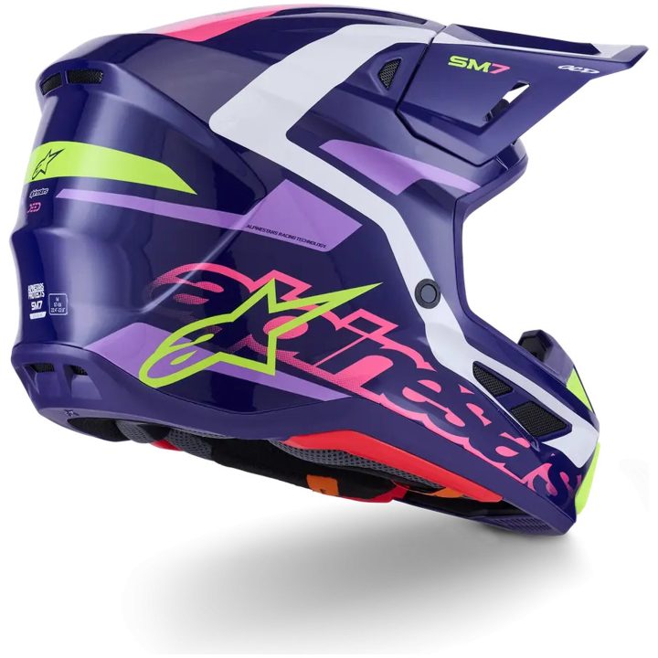 Hjelm S-M7 Deed Lilla Rosa ALPINESTARS XS – billede 7