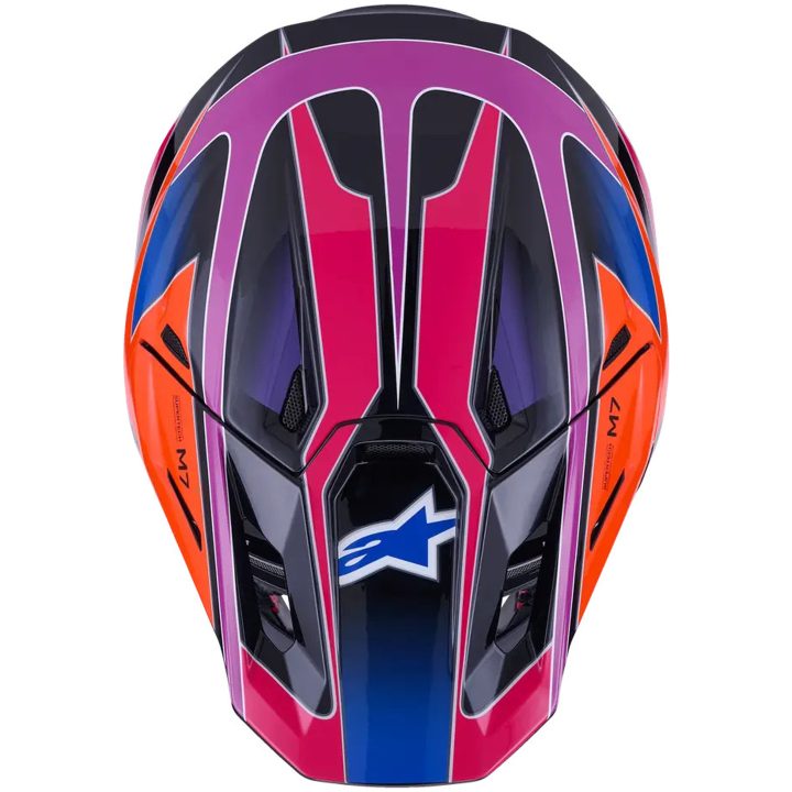 Hjelm S-M7 Fuse Blå Rosa Lilla Alpinestars XS – billede 5