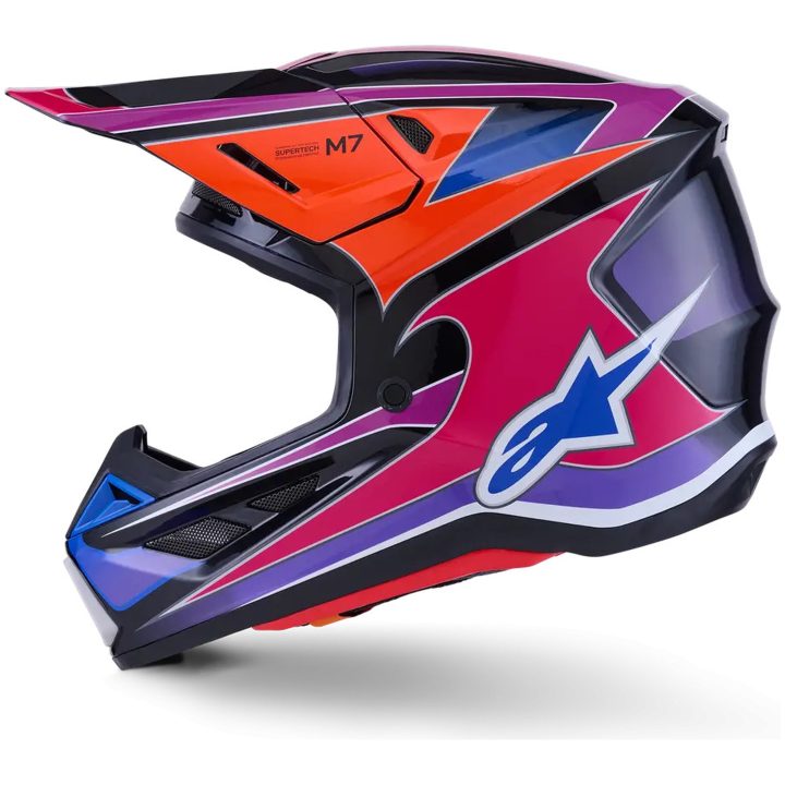 Hjelm S-M7 Fuse Blå Rosa Lilla Alpinestars XS – billede 7