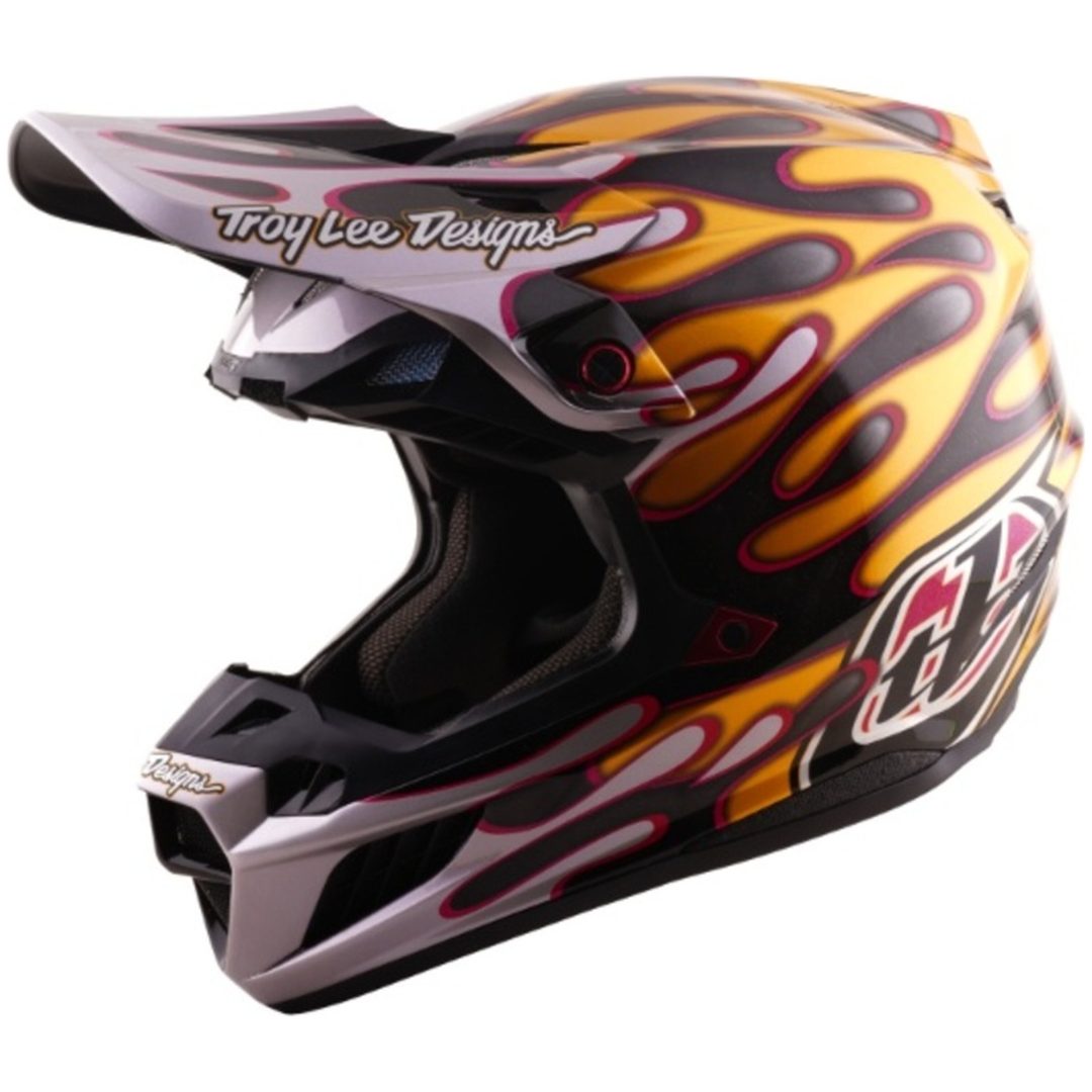 Hjelm SE5 Carbon MIPS Overspray Sort Guld TROY LEE DESIGNS M