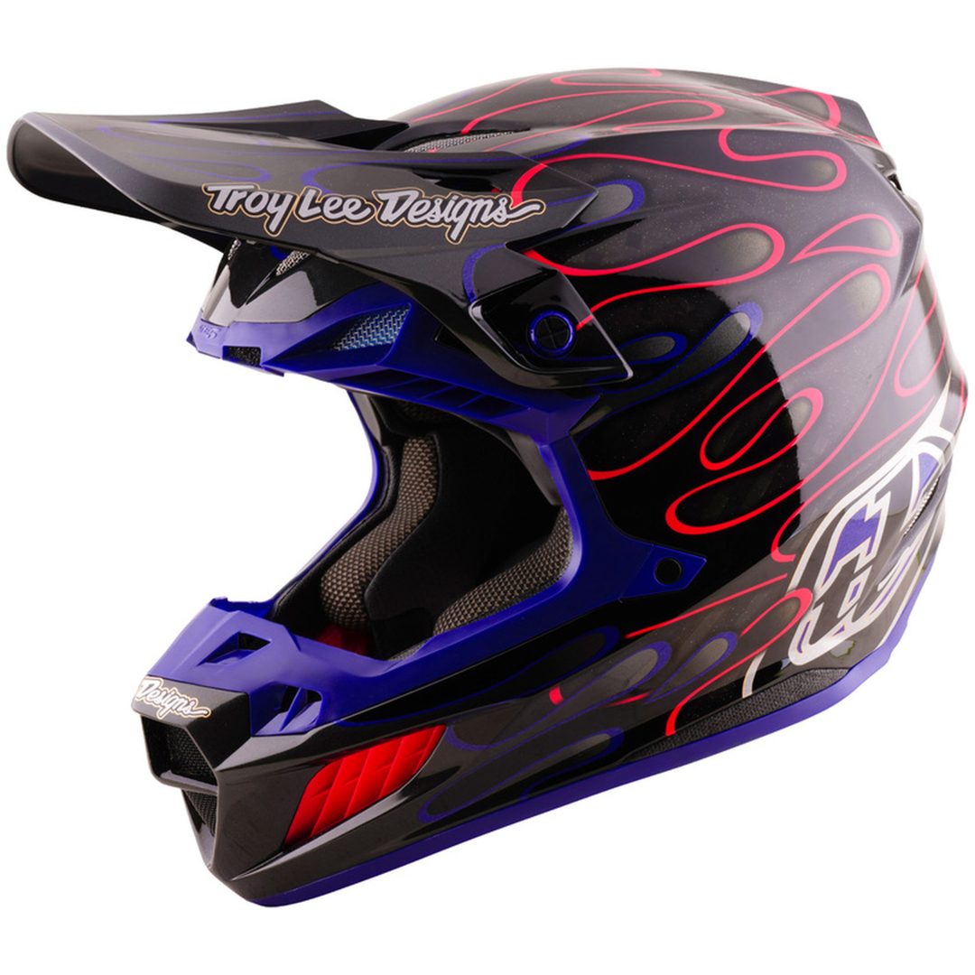 Hjelm SE5 Carbon Mips Overspray Sort Lilla TROY LEE DESIGNS XS