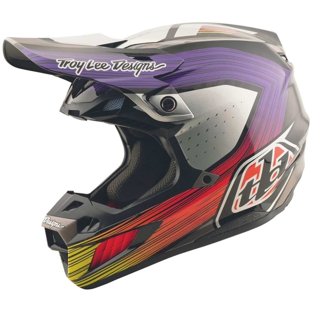 Hjelm SE5 Carbon Stripes MIPS Sort Lilla TROY LEE DESIGNS XL