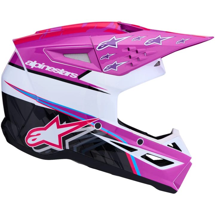 Hjelm SM3 Falcon Sort Pink Lilla Hvid ALPINESTARS s – billede 3