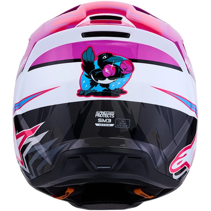 Hjelm SM3 Falcon Sort Pink Lilla Hvid ALPINESTARS s – billede 5