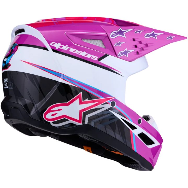 Hjelm SM3 Falcon Sort Pink Lilla Hvid ALPINESTARS s – billede 6