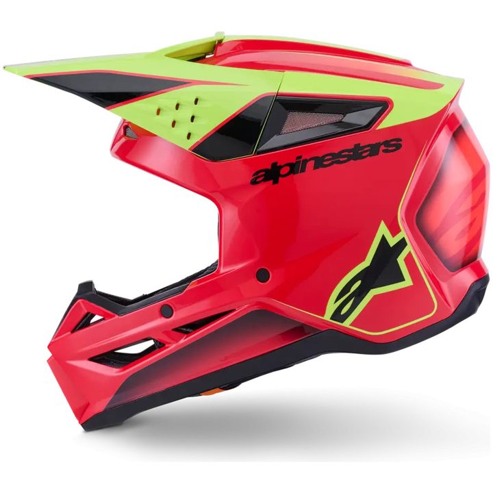 Hjelm SM3 Fray Sort Rød Gul Alpinestars XL – billede 5