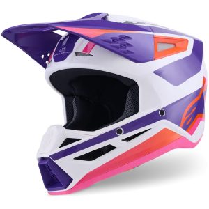 Hjelm SM3 Heat Hvid Pink Lilla Alpinestars
