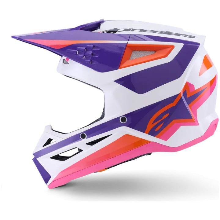 Hjelm SM3 Heat Hvid Pink Lilla Alpinestars XS – billede 3