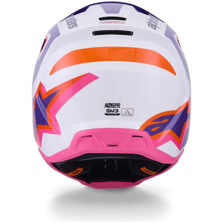 Hjelm SM3 Heat Hvid Pink Lilla Alpinestars XS – billede 4