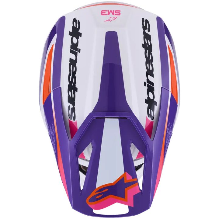 Hjelm SM3 Heat Hvid Pink Lilla Alpinestars XS – billede 6