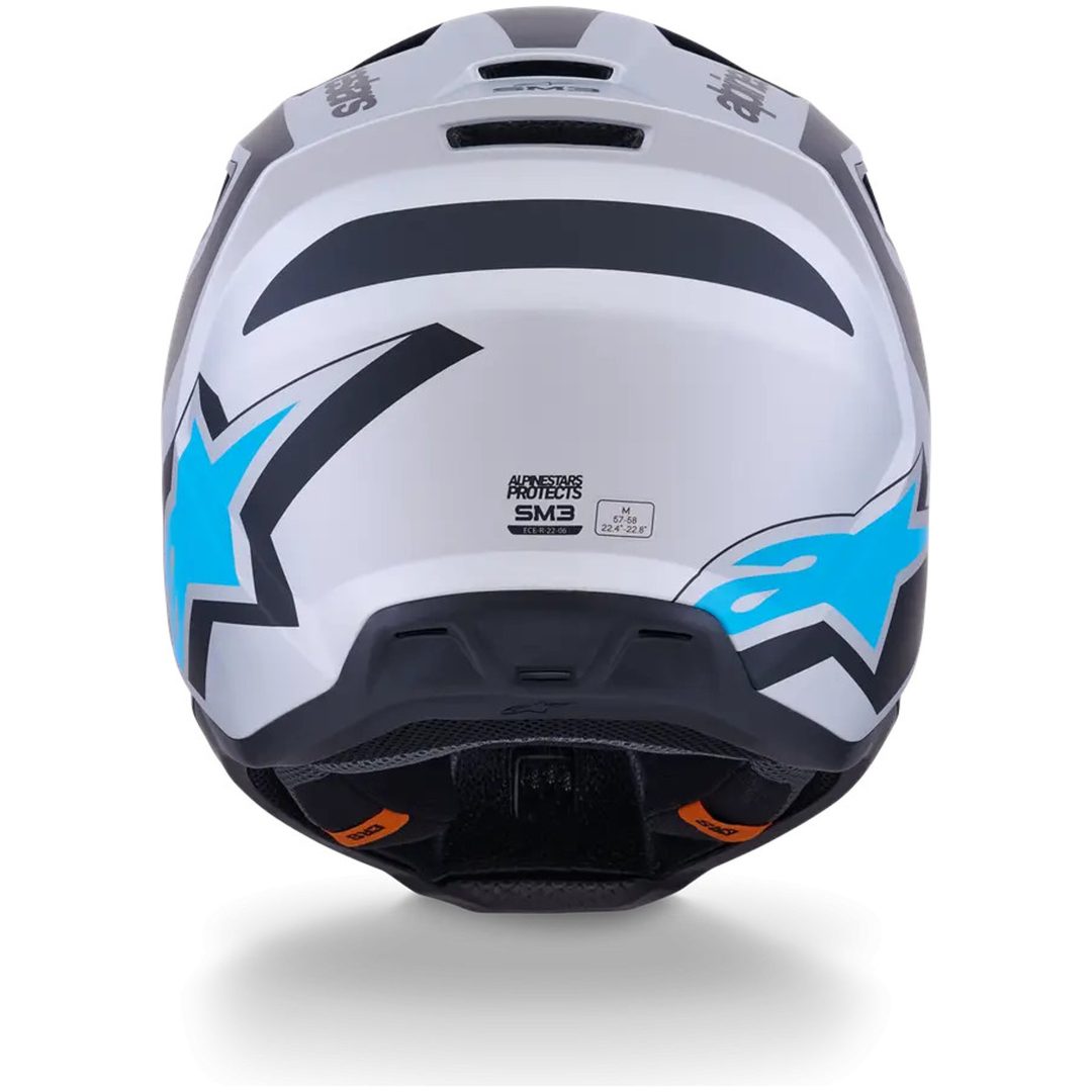 Hjelm SM3 Heat Sort Blå Sølv Mat ALPINESTARS XS – billede 2