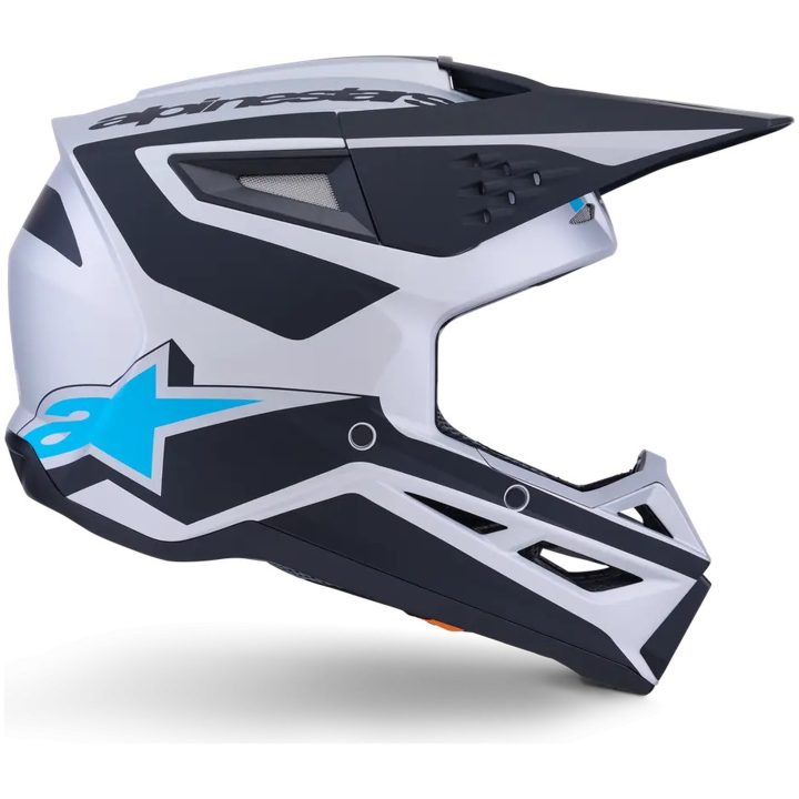 Hjelm SM3 Heat Sort Blå Sølv Mat ALPINESTARS XS – billede 3