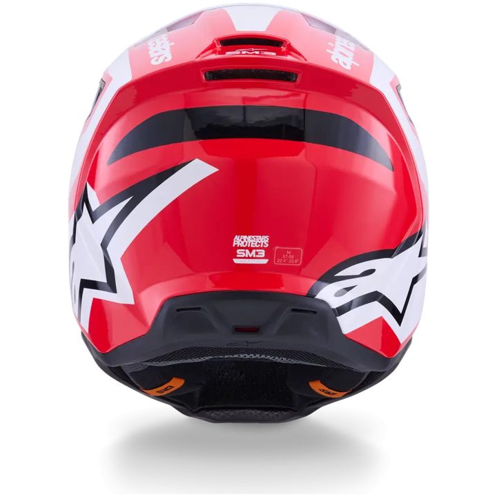 Hjelm SM3 Heat Sort Rød Hvid ALPINESTARS XS – billede 4
