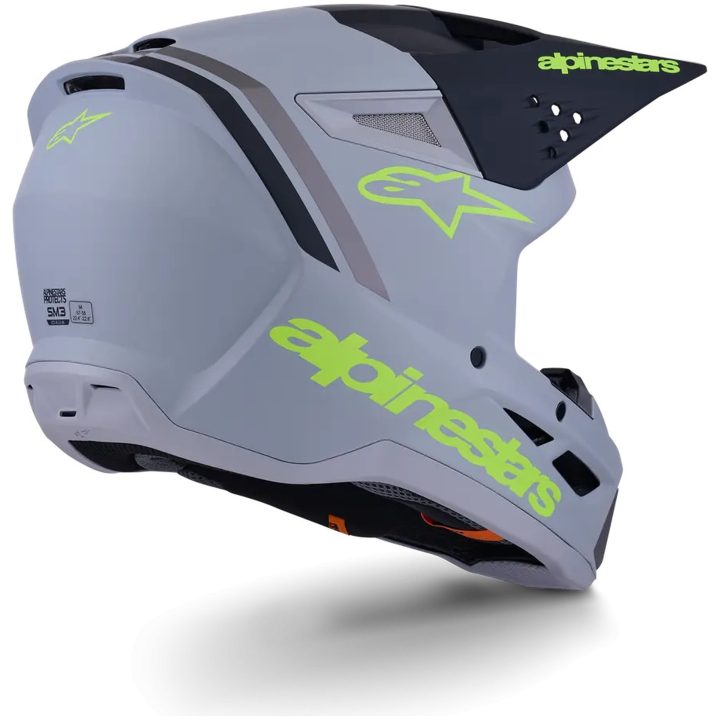 Hjelm SM3 Radium Sort Grå Gul Mat Alpinestars XS – billede 2