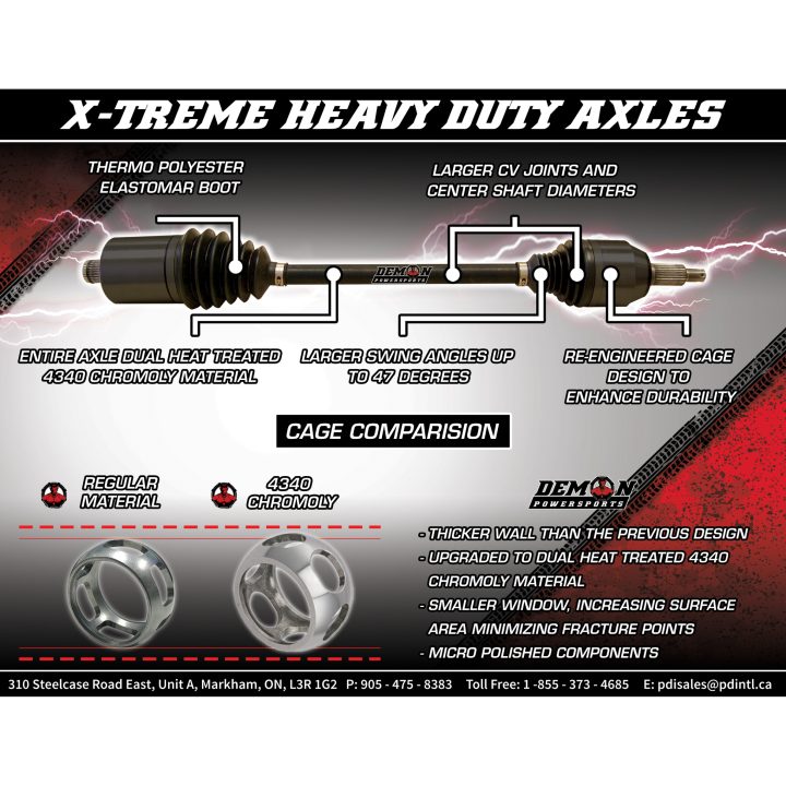 Hjulakselkit Heavy Duty X-treme Sort/poleret DEMON Akselsæt – billede 3