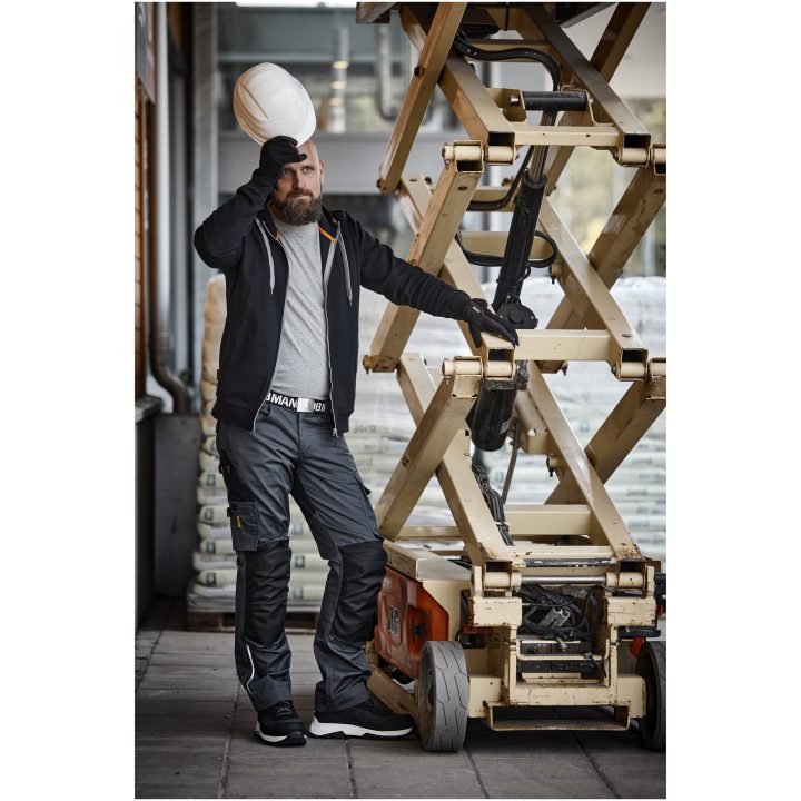 Hoodie 5400 Vit Svart Jobman – billede 5