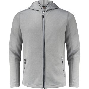 Hoodie Layback Gråmelerad Printer RED