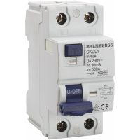 HPFI-afbryder, type A, 40A, 2-polet, 30mA MALMBERGS
