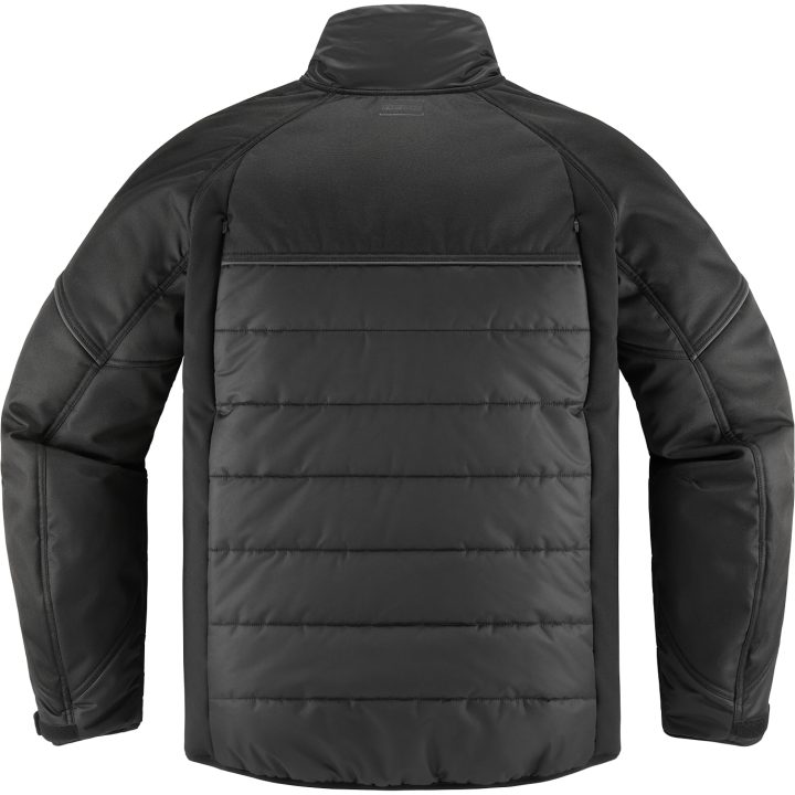 ICON MC-Jakke Ghost Puffer Zip-Front Sort Small – billede 3