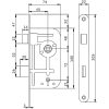 Indvendig dørlås FAS 40T LÅSEHUS FAS 40T/45 H – miniature 2
