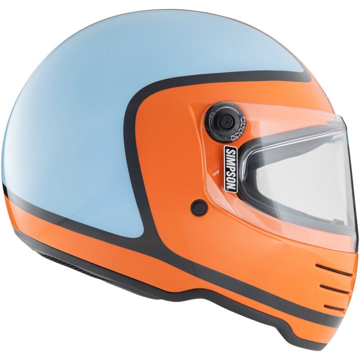 Integralhjälm M62 Hondo Orange Blå Simpson – billede 2