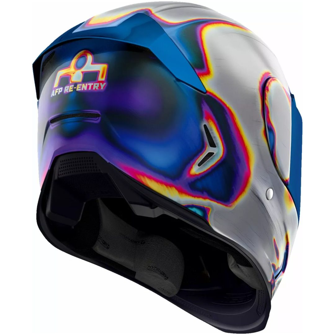 Integralhjelm Airframe Pro Re-entry Blå/rød/sølv/gul ICON Small – billede 4
