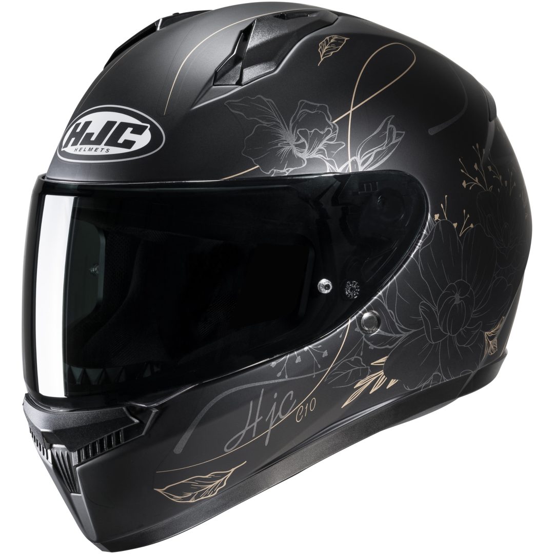 Integralhjelm C10 Epik Sort/Guld HJC L (58-59cm)