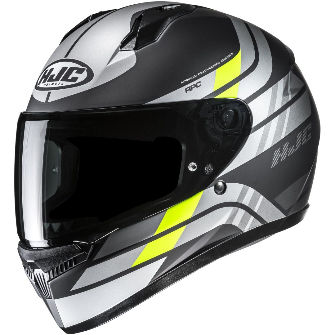 Integralhjelm C10 Hiper Sort/Grå/Fluo Gul HJC M