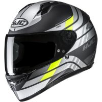 Integralhjelm C10 Hiper Sort/Grå/Fluo Gul HJC