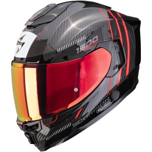 Integralhjelm EXO-1500 CARBON AIR ZITY Sort/rød Scorpion