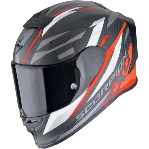 Integralhjelm EXO- CARBON Mat Sort/Rød Scorpion