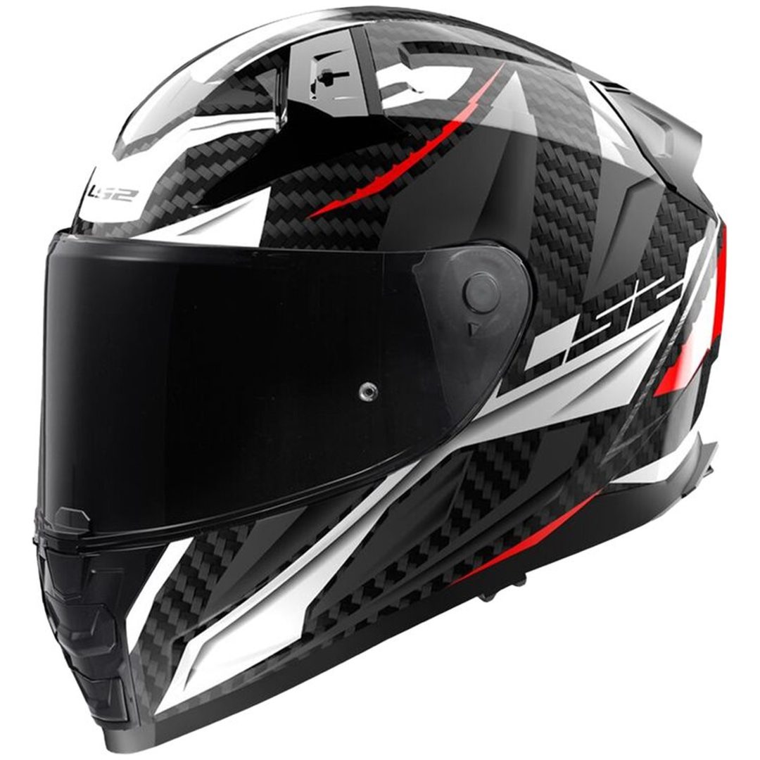 Integralhjelm Ff811 Vector Ii Carbon Savage Hvid/rød/grå LS2 Large