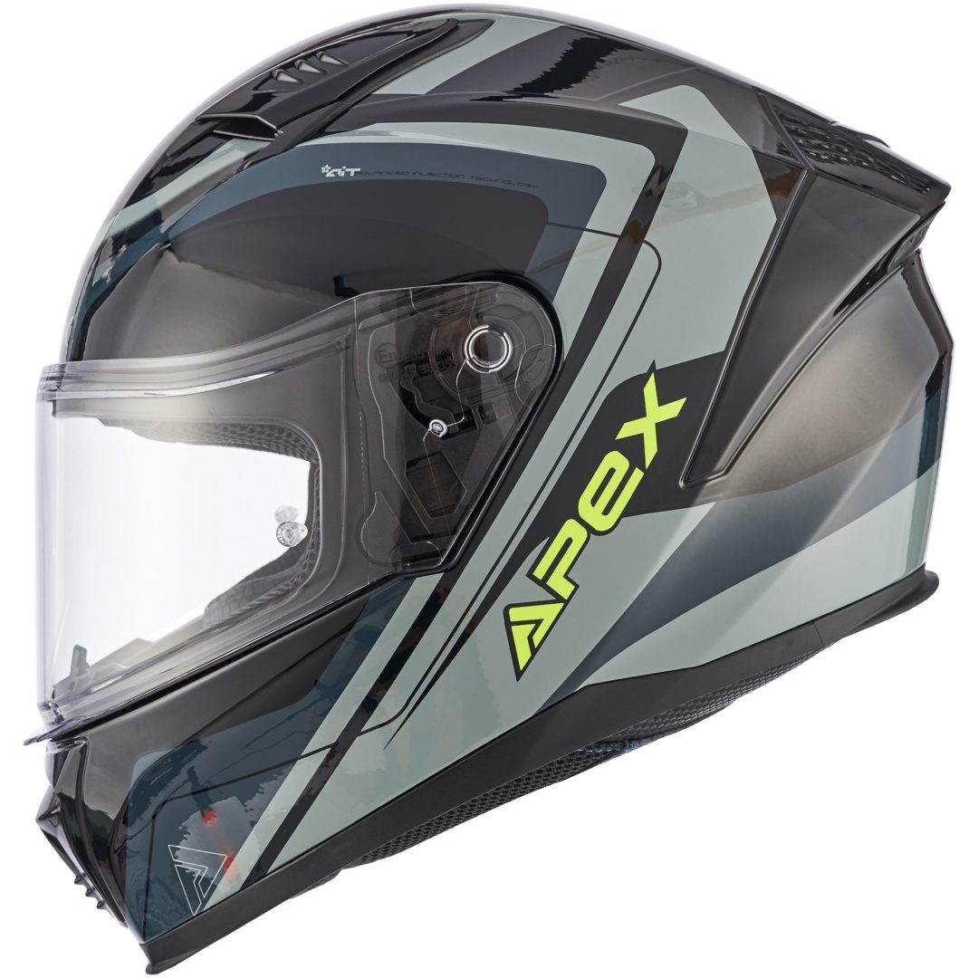 Integralhjelm FI100 Valencia Sort Grå Gul APEX M