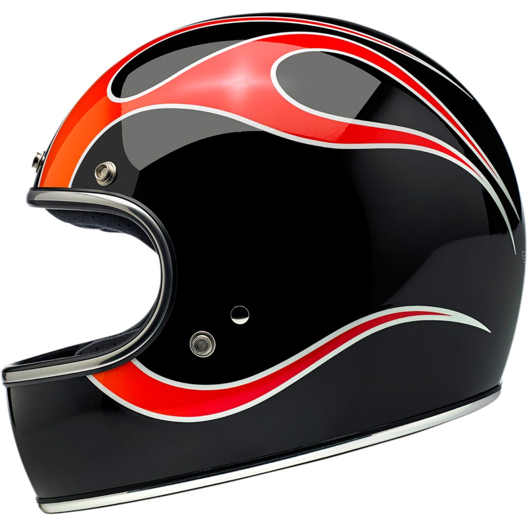 Integralhjelm Gringo Dice Flames Sort/Rød BILTWELL XS – billede 2